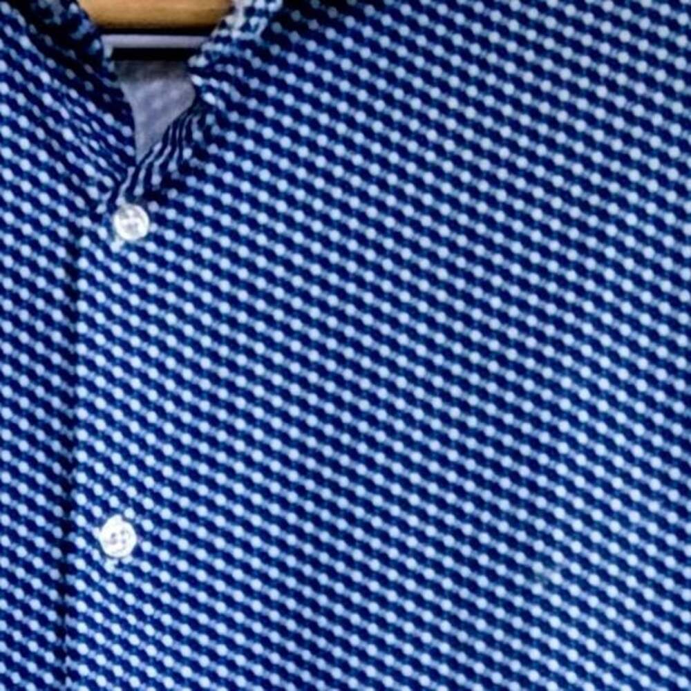 Denim & Flower Ricky Singh Blue Geo Print Tech Comfort Long Sleeve Shirt M - Picture 11 of 11